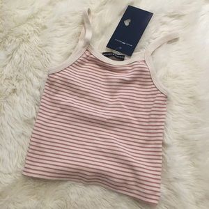 Pink and white striped tank